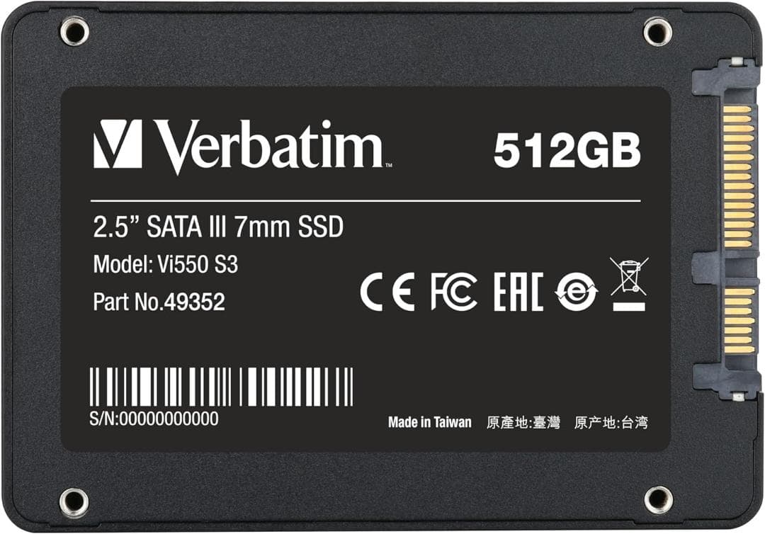 verbatim Vi550 S3 SSD 512GB 2.5インチ SATA3