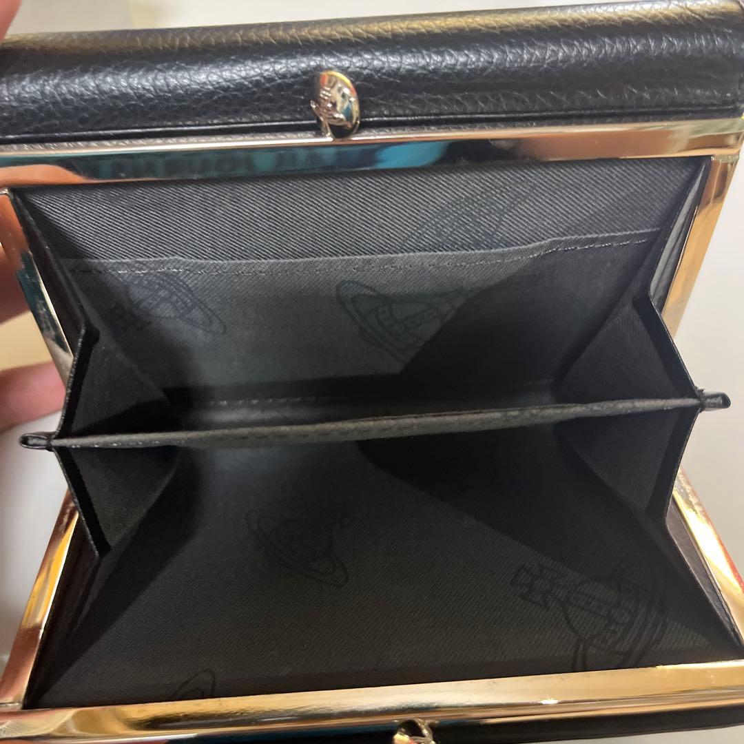 VivianWestwoodブラックレザー三つ折り財布