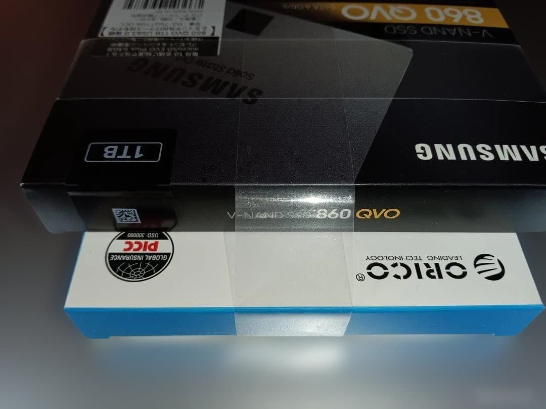 Samsung 860 QVO 1TB SSD/ORICO 2.5インチ筐体添付