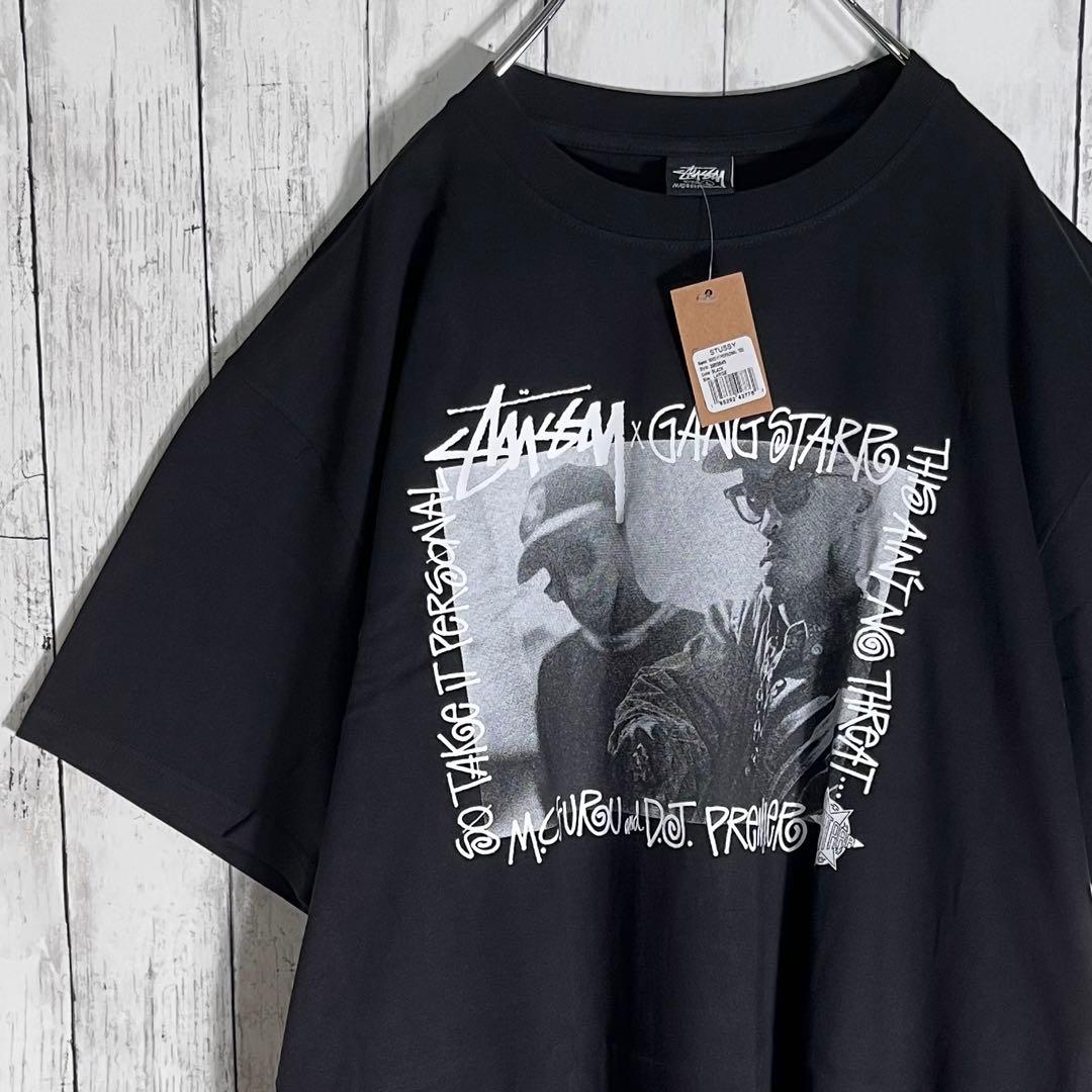 【新品未使用】ステューシー　Tシャツ　ギャングスター　両面プリント　L　黒