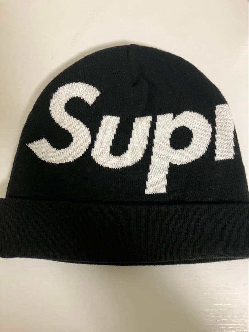 値下げ可能　Supreme ビックロゴビーニー　ブラック