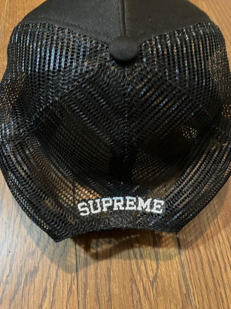 Supreme ブラック メッシュバックキャップ